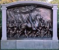 bronze monument on Boston Common dedicated to the officers and African American soldiers of the 54th Massachusetts Regiment