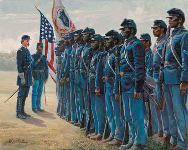 Col. Robert Shaw and the 54th Massachusetts by Mort Kunstler